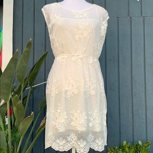 ALLOY apparel short ivory lace summer dress Sz XL